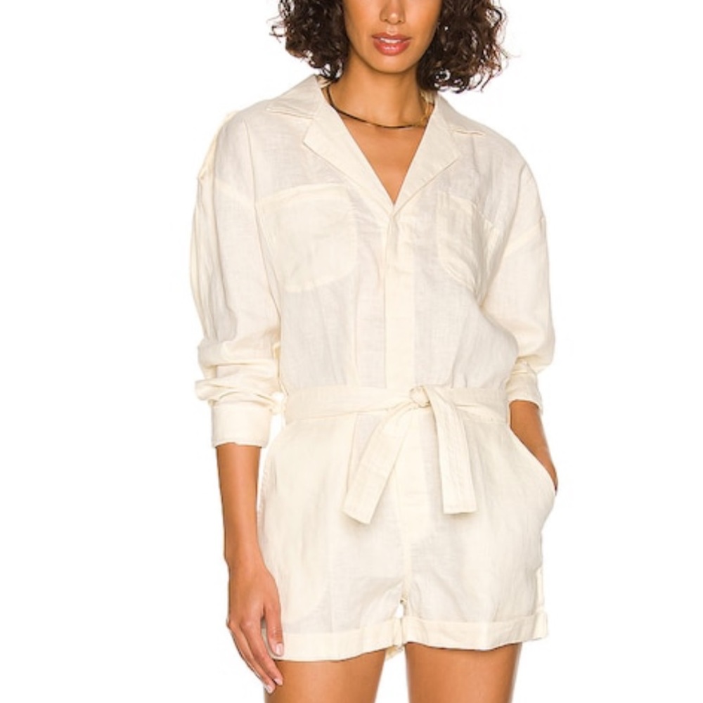 Acacia Swim Cream Linen BILLY Romper